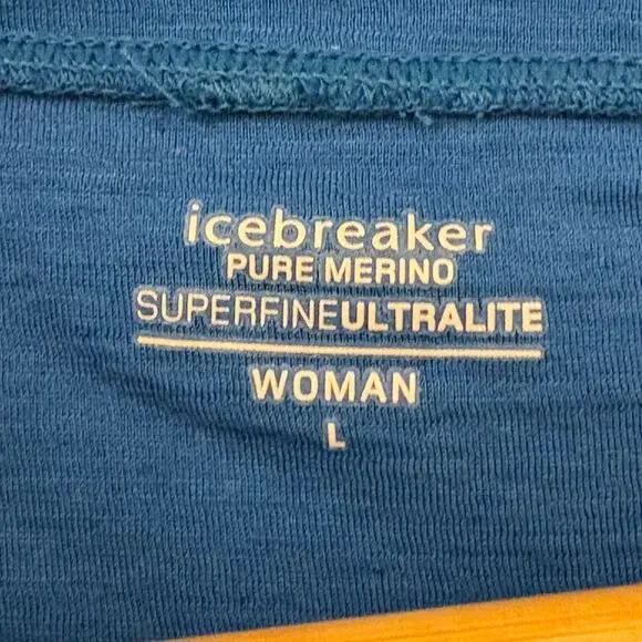 Icebreaker Superfine Ultralite Pure Marino Wool Womens Short Sleeve Shirt Large - Picture 3 of 8